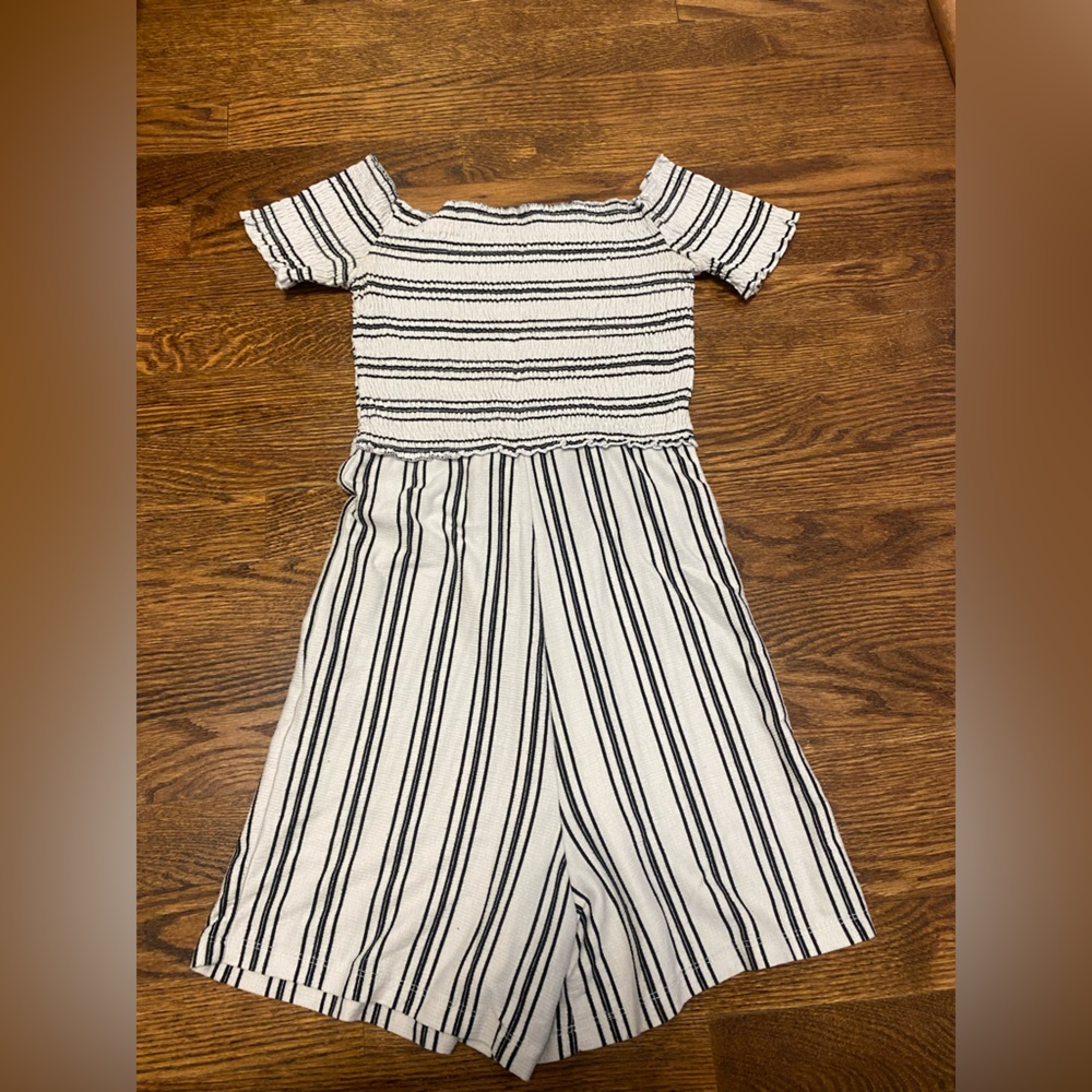Bershka Black and White Striped jumpsuit
